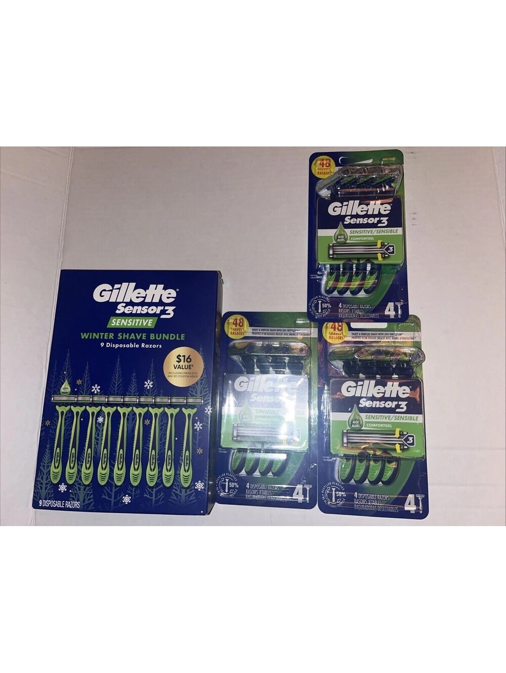 Gillette Sensor3 Sensitive Men's Disposable Razor with Aloe - 21 Razors
